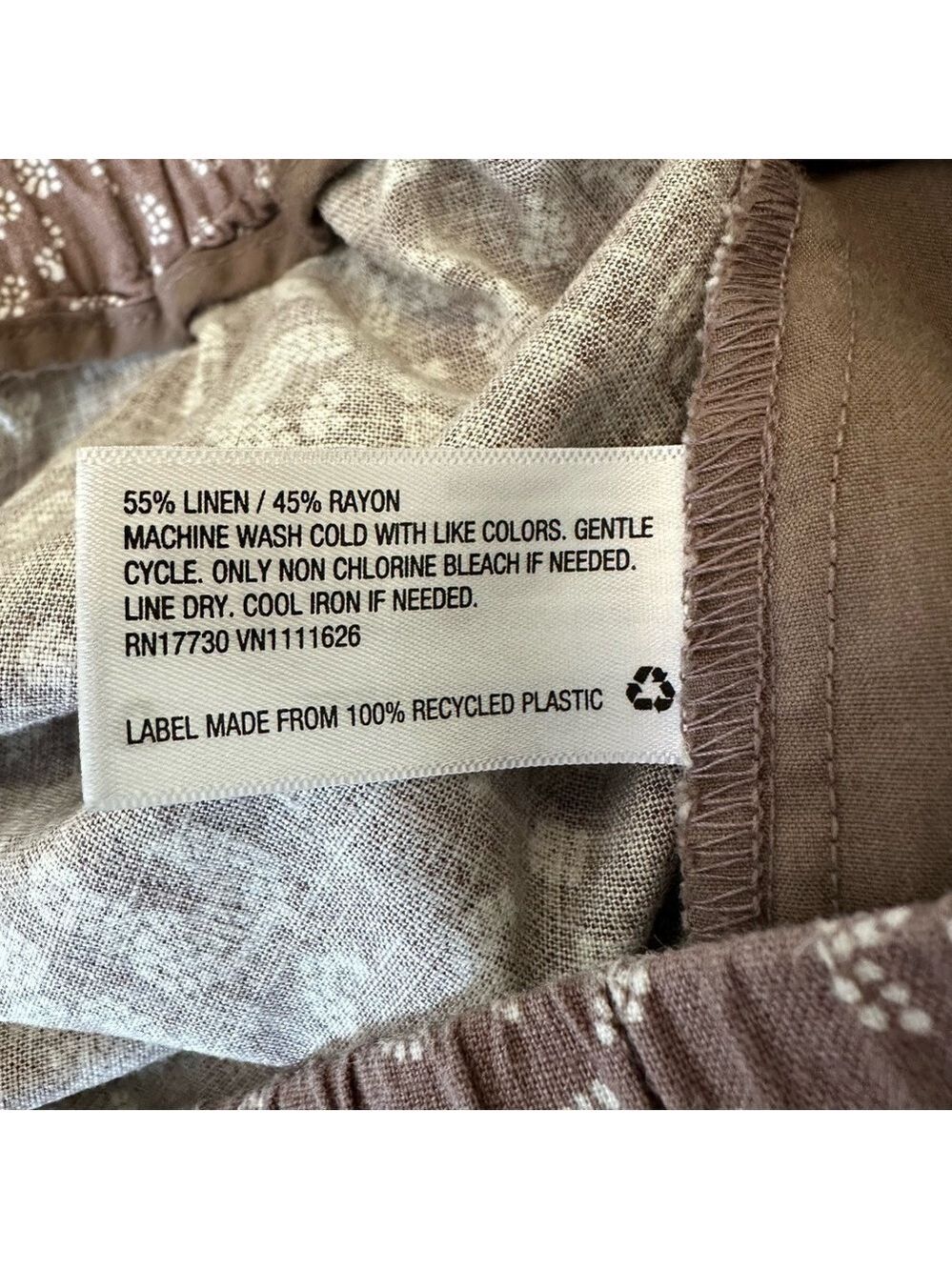 A New Day Brown Cheetah Print Elastic Waist Linen Blend Womens Shorts Size Large - Picture 6 of 6